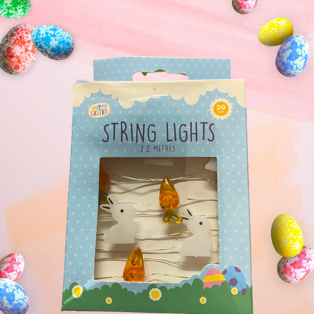 Hoppy Easter Rabbit and Carrot String Lights