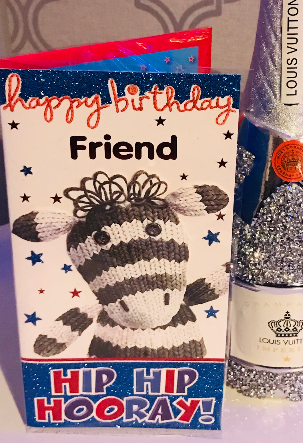 Happy Birthday Friend Zebra Birthday Card